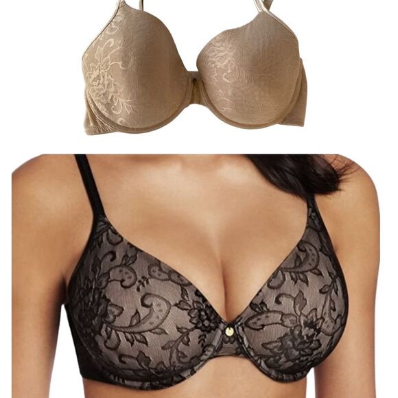 Natori 136066 Calais Sweetheart Contour Padded Lace Underwire Bra Nude Beige Tan - Picture 1 of 16